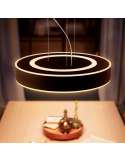 Lámpara techo LED inteligente Enrave negro 33,5W luz cálida encendida