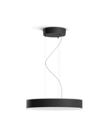 Lámpara techo LED inteligente Enrave negro 33,5W detalle luz apagada