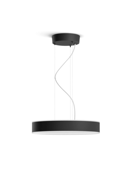 Plafonnier LED intelligent Enrave noir 33,5W détail lumière éteinte