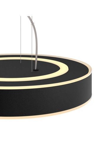 Lámpara techo LED inteligente Enrave negro 33,5W detalle LED