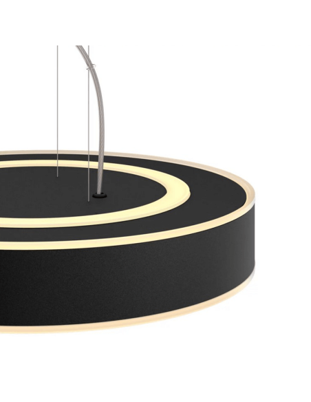 Lámpara techo LED inteligente Enrave negro 33,5W detalle LED