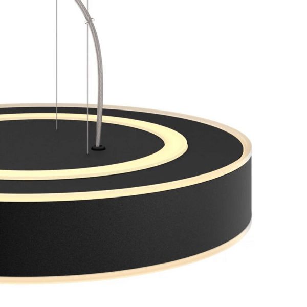 Lámpara techo LED inteligente Enrave negro 33,5W detalle LED