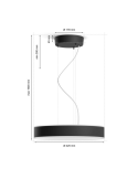Lámpara techo LED inteligente Enrave negro 33,5W medidas producto