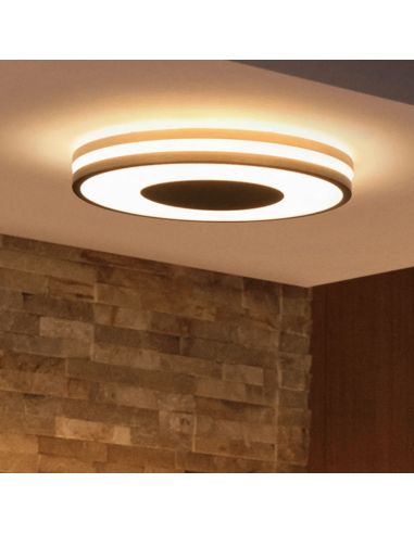 Plafón techo LED inteligente Being negro 22,5W en un techo