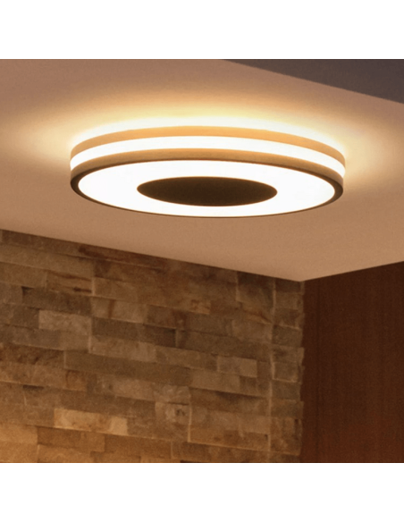 Plafón techo LED inteligente Being negro 22,5W en un techo