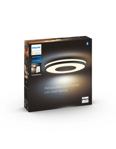 Candeeiro de tecto LED inteligente Ser preto 22,5 W caixa do produto