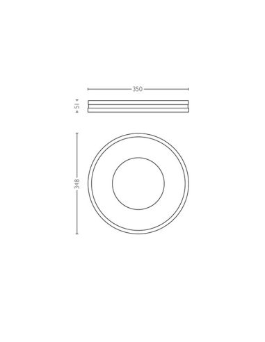 Plafón techo LED inteligente Being negro 22,5W medidas producto