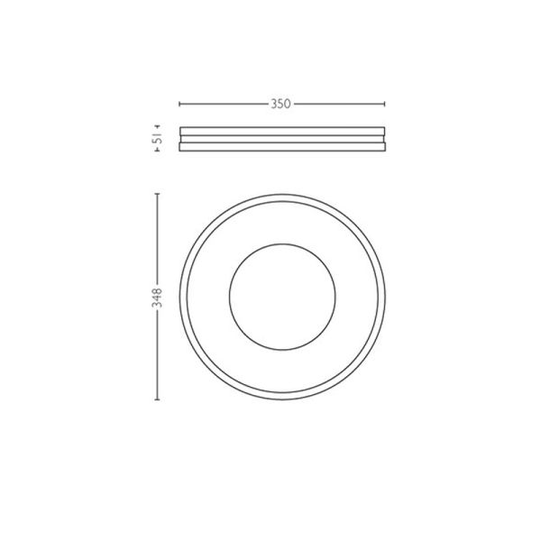 Plafón techo LED inteligente Being negro 22,5W medidas producto