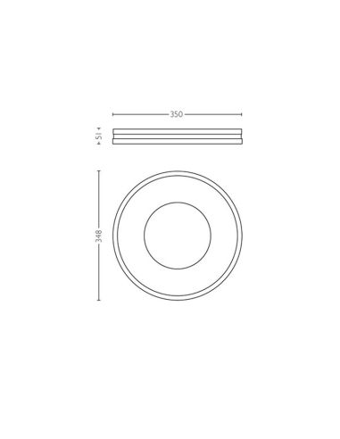 Luz de teto LED inteligente White Being 22,5W medidas do produto