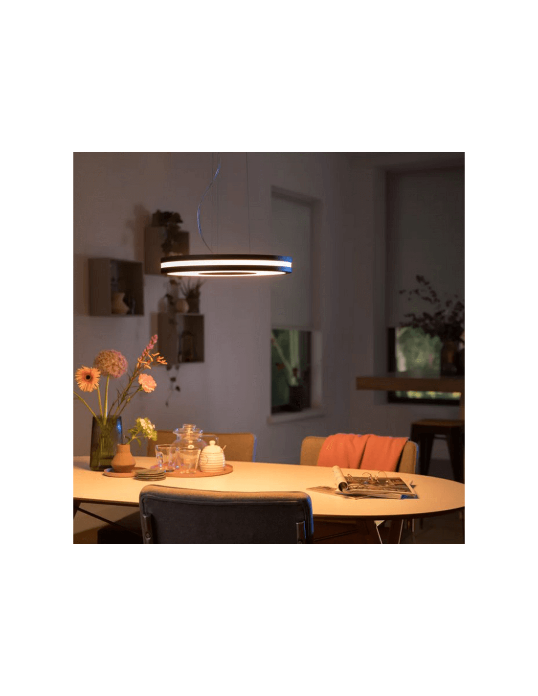 Luminária de teto LED inteligente preta Sendo 25W leonleds