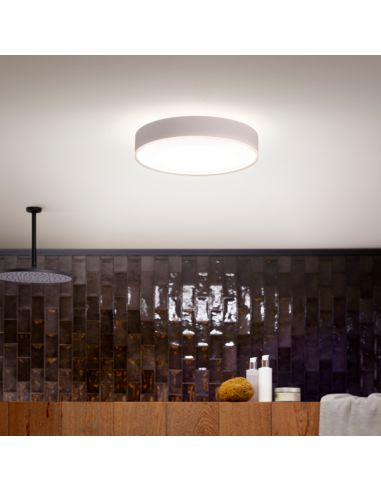 Plafón techo LED inteligente Enrave mediano blanco foto ambiente