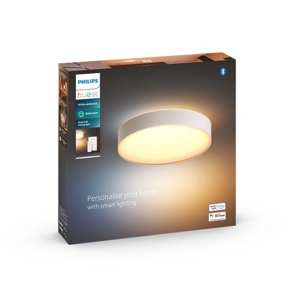 Plafón techo LED inteligente Enrave mediano blanco caja producto