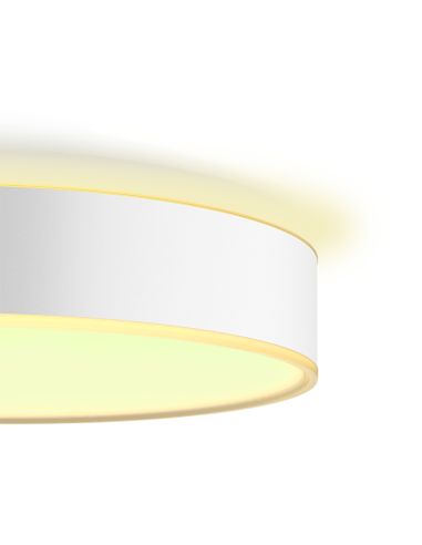 Plafonnier LED intelligent Enrave blanc moyen allumé