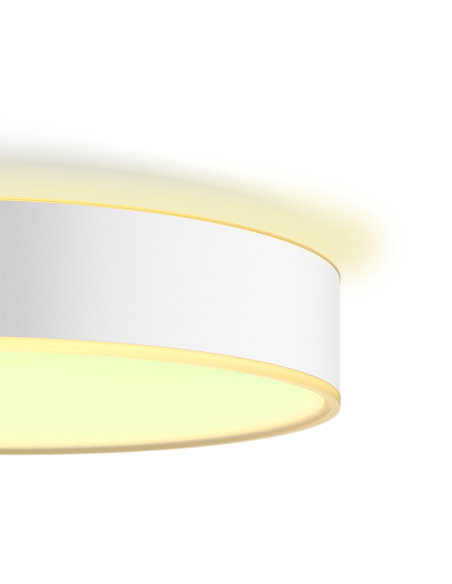 Plafón techo LED inteligente Enrave mediano blanco luz encendida