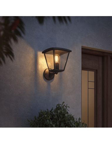 Aplique para exterior LED Inara Negro 1 luz 7W encendido en exterior