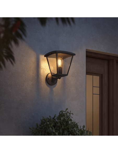 Aplique para exterior LED Inara Negro 1 luz 7W encendido en exterior