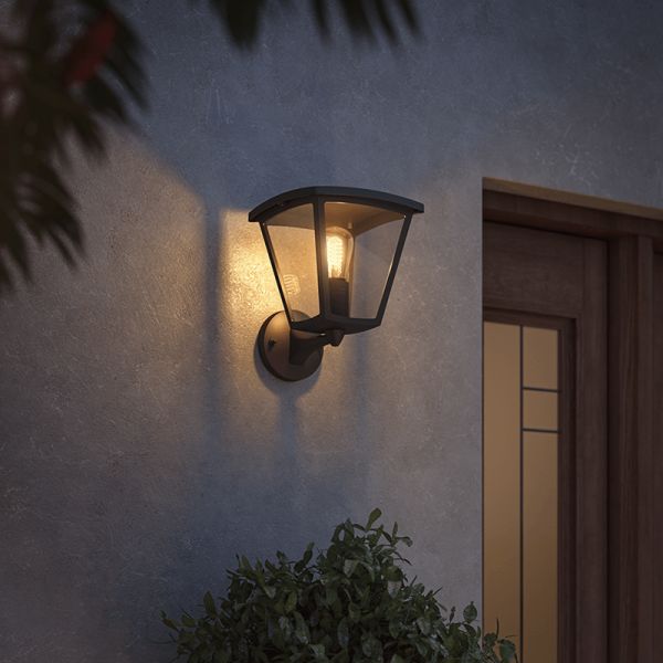 Aplique para exterior LED Inara Negro 1 luz 7W encendido en exterior