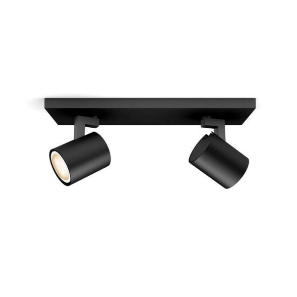 Foco LED 2 luces Runner negro 2x5W  | LeonLeds