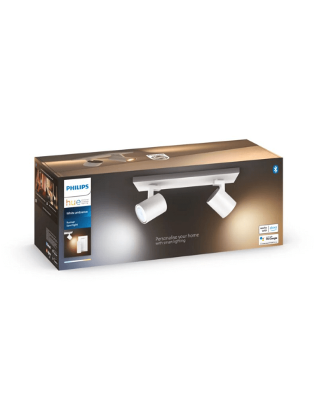 Refletor LED 2 luzes Runner branco 2x5W caixa do produto