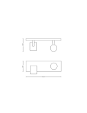 Foco LED 2 luces Runner blanco 2x5W medidas producto