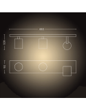 Foco LED 3 luces Runner negro medidas producto