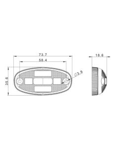 Potente luz LED fumada branca, âmbar ou vermelha FT-068 Aprovação europeia E9 2