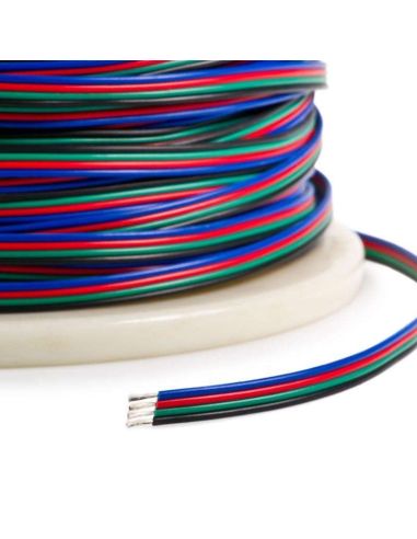 Royo de Cable RGB de Conexión Tiras Led RGB 4 Cables | LeonLeds