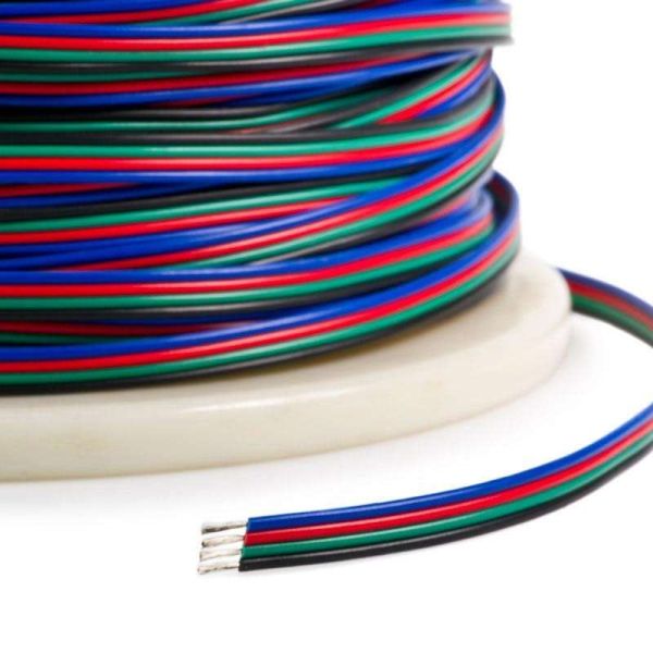 Royo de Cable RGB de Conexión Tiras Led RGB 4 Cables | LeonLeds