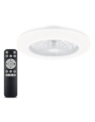 Plafón Ventilador LED de techo Amigo, blanco DC - 20W - Luz regulable 2700K A 6500K 4000Lm Philips | LeonLeds