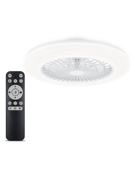 Plafón Ventilador LED de techo Amigo, blanco DC - 20W - Luz regulable 2700K A 6500K 4000Lm Philips | LeonLeds