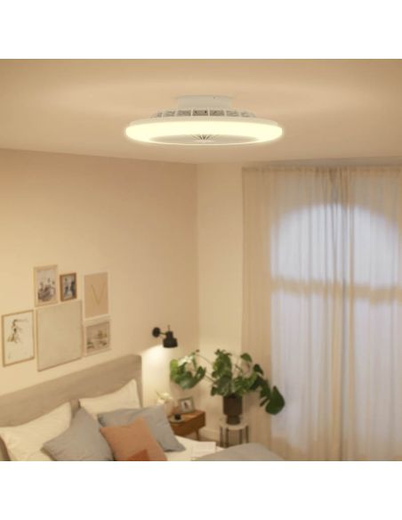 Plafón Ventilador LED de techo Amigo, blanco DC - 20W - Luz regulable 2700K A 6500K 4000Lm Philips | LeonLeds