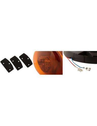 Rotativo LED ámbar RotaLED Compact con cable 12/24V Sujección con tornillo 2RL 014 979 001