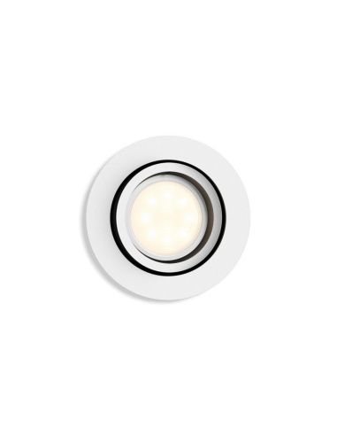 Pack spots encastrables ronds Milliskin blanc détail spot individuel Philips Hue