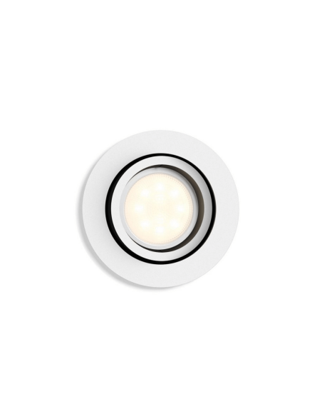 Pack spots encastrables ronds Milliskin blanc détail spot individuel Philips Hue