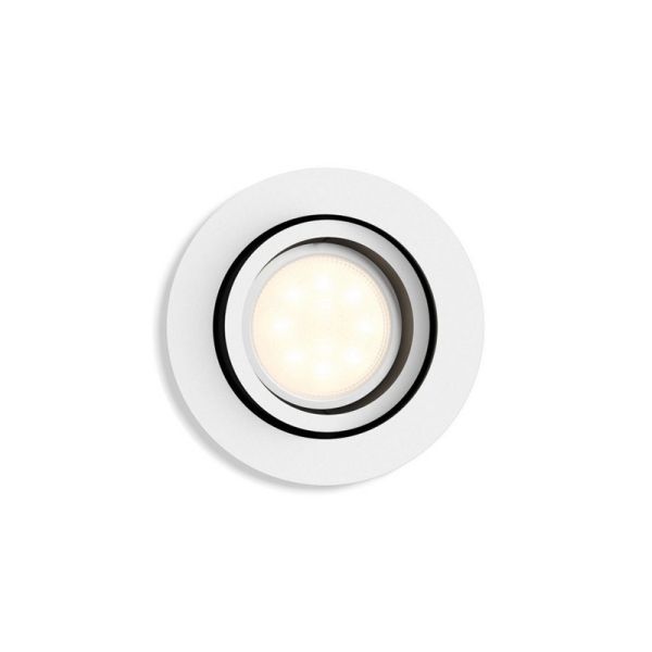 Pack spots encastrables ronds Milliskin blanc détail spot individuel Philips Hue