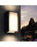 Aplique pared LED exterior inteligente Turaco antracita Hue en una pared exterior