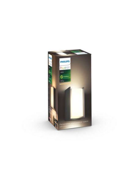 Aplique pared LED exterior inteligente Turaco antracita Hue caja producto