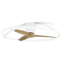 Ventilador de techo LED Nepal Haya y Blanco 75W LED y 60W de Motor de Ventilador Mantra 7532 | LeonLeds