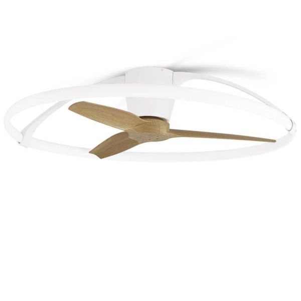 Ventilador de techo LED Nepal Haya y Blanco 75W LED y 60W de Motor de Ventilador Mantra 7532 | LeonLeds