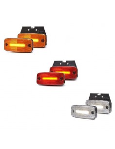 Feu de position LED avec réflecteur catadioptrique Was Ambre Rouge Blanc avec 1 LED Line effet néon et avec support de montage