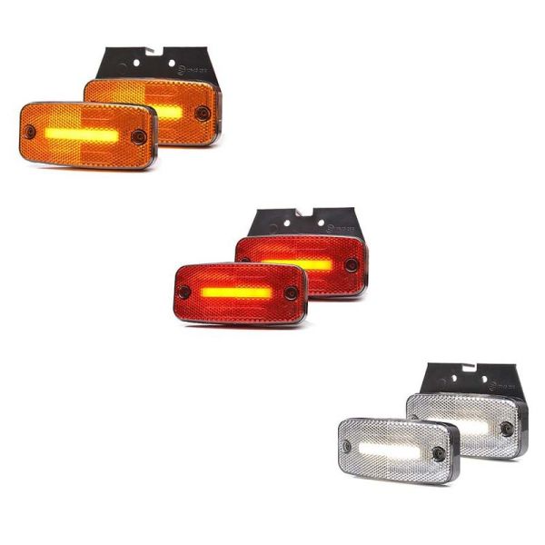 Piloto de Posición LED con Reflector Catadióptrcio de Was Ambar Rojo Blanco con 1 Linea LED efecto Neon y con soporte de sujecci