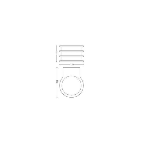 Aplique de pared LED exterior inteligente Lucca Hue White medidas producto