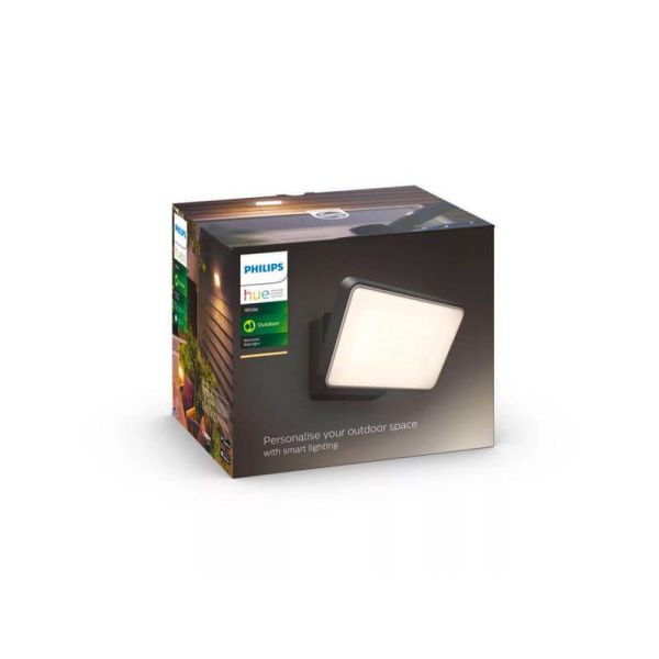 Foco LED exterior inteligente Welcome Hue White caja producto