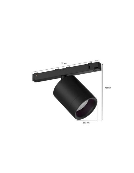 Foco LED inteligente Perifo negro Hue White Color Ambiance medidas producto