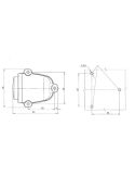 Dimensiones Piloto LED galibo delantero Codigo A con soporte angular 3 Tornillos W25RF 529 Was | LeonLeds