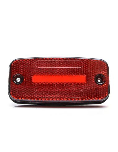 Luz de posição LED com refletor catadióptrico âmbar vermelho branco com 1 linha de LED efeito neon e com suporte de montagem