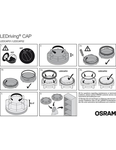 LEDCAP11 Tapa de cierre de Faro para Bombilla LED H7 Pack 2 Unds. Osram | LeonLeds