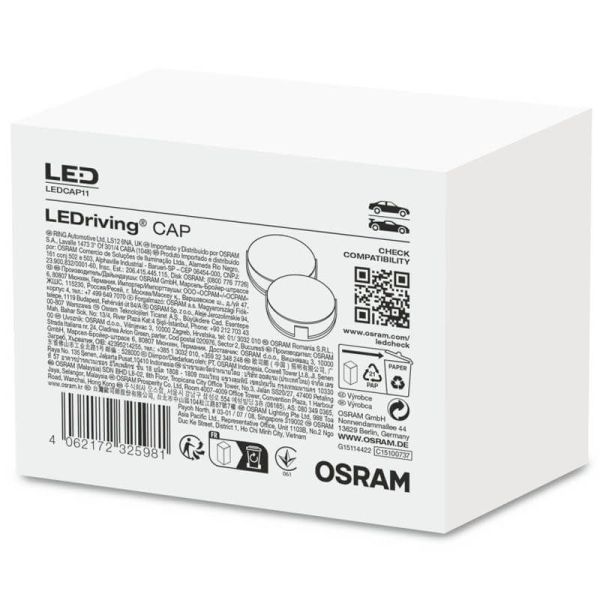 LEDCAP11 Tampa de fecho farol para lâmpada LED H7 Pack 2 unds. Osram | leonleds