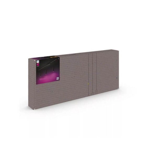 Kit Perifo negro techo 3 focos Hue White Color Ambiance caja producto