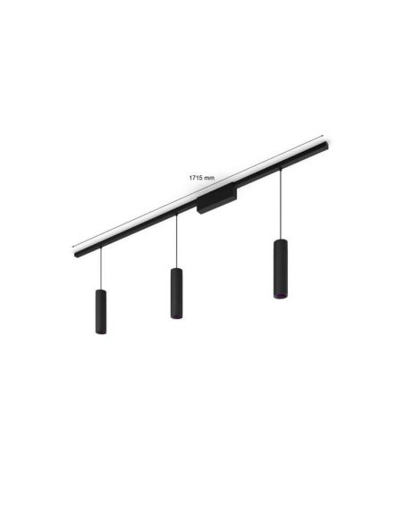 Kit Perifo plafond noir 3 spots Hue White Color Ambiance mesures du produit